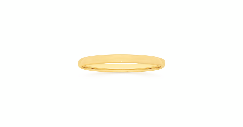 9ct Gold 4mm Round Bevelled Edge Wedding Band - Size R | Prouds