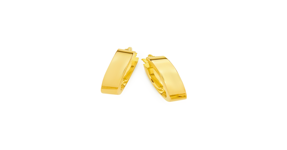 9ct Gold 4x15mm Hoop Earrings | Prouds