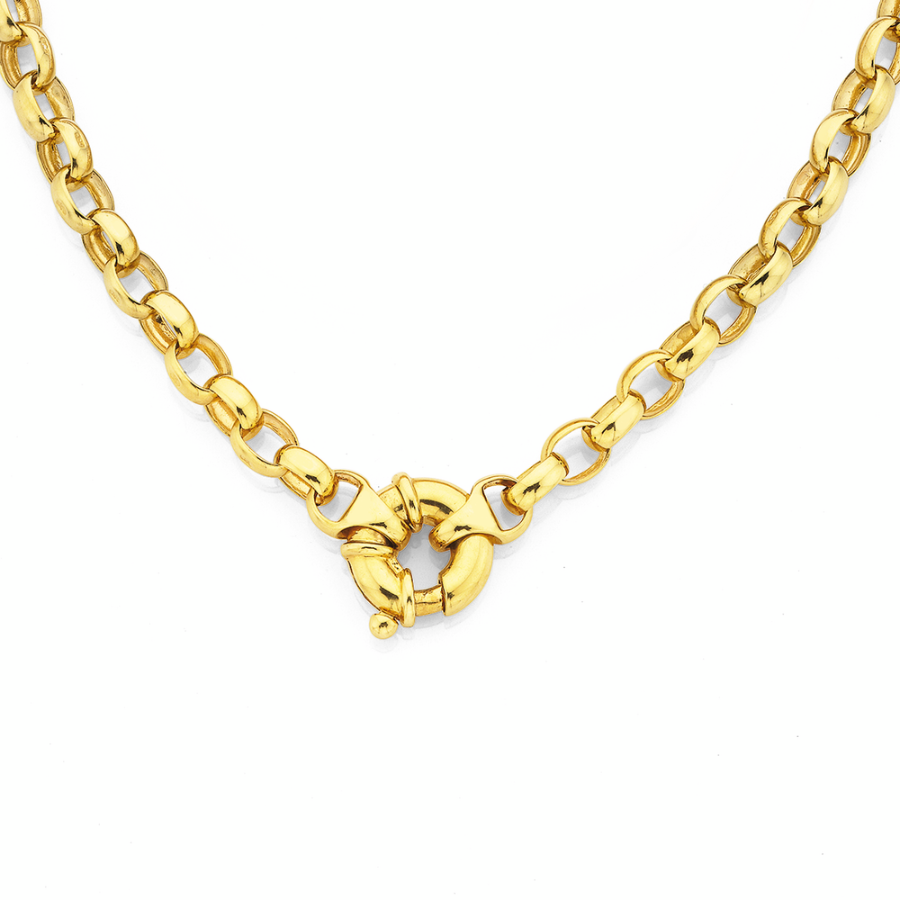9ct Gold, 50cm Belcher Bolt Ring Necklace