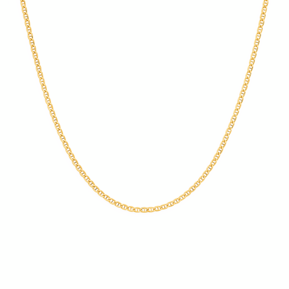 9ct Gold 50cm Solid Diamond-Cut Marine Chain