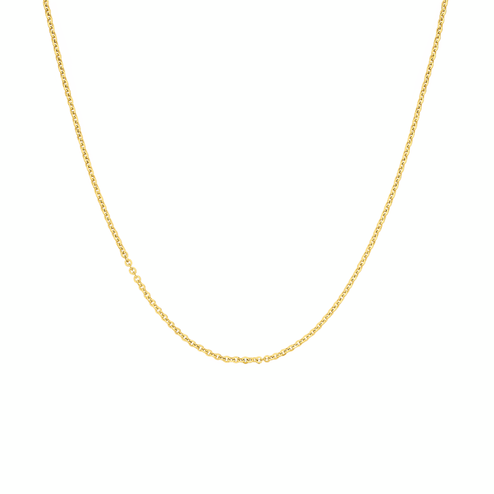 9ct Gold 50cm Solid Diamond-Cut Trace Chain