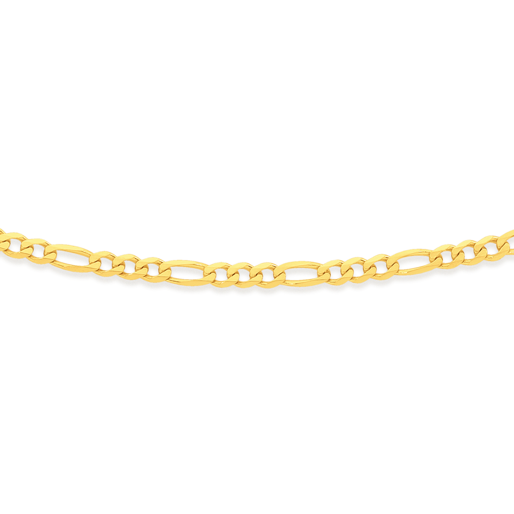 (1-0404-1) Gold Laminate - 5mm Flat Figaro Bracelet - 7.5