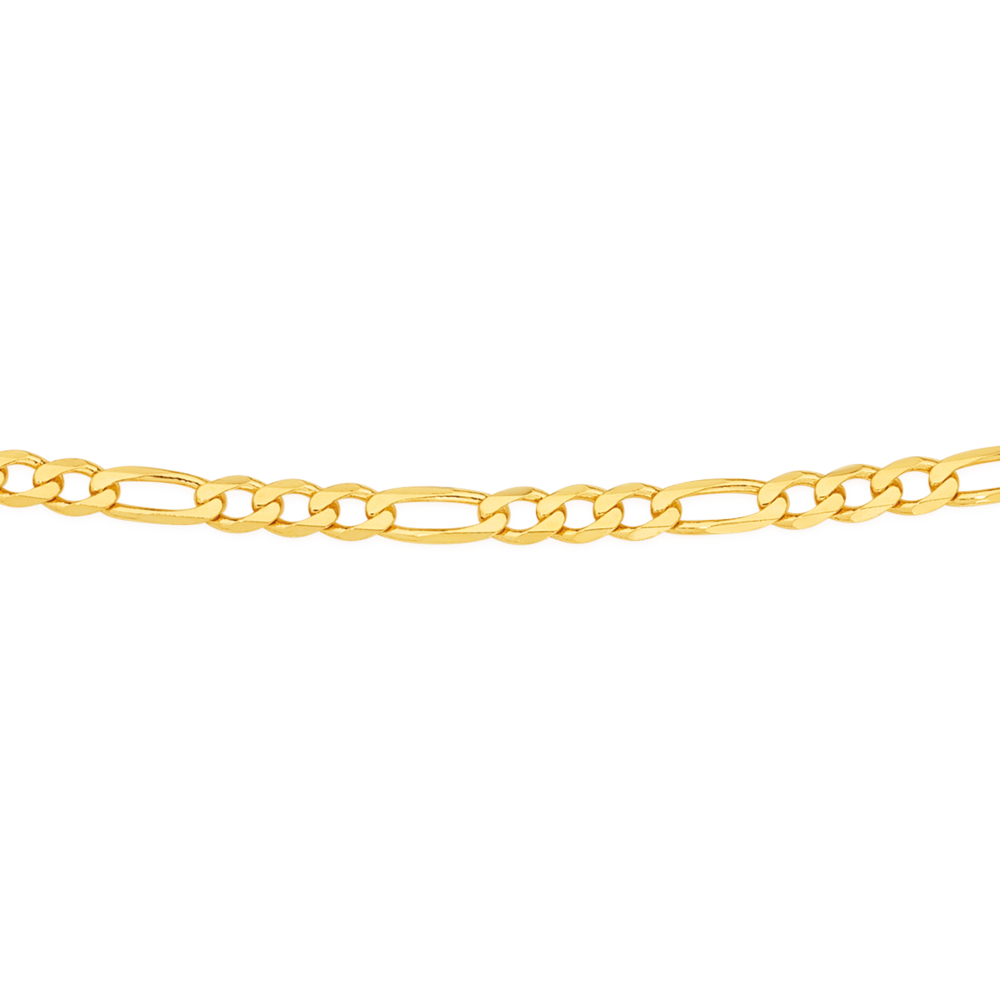 (1-0404-1) Gold Laminate - 5mm Flat Figaro Bracelet - 7.5