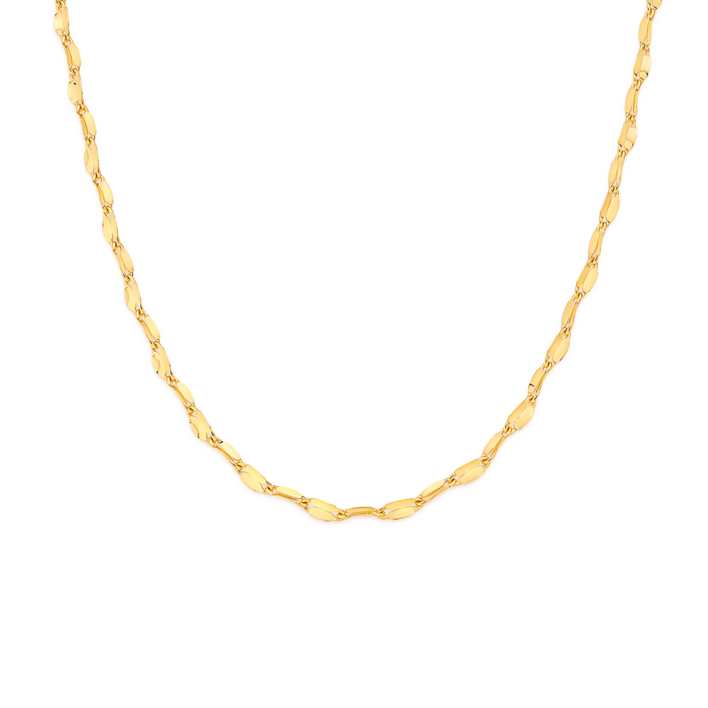9ct Gold 50cm Solid Mirror Link Chain
