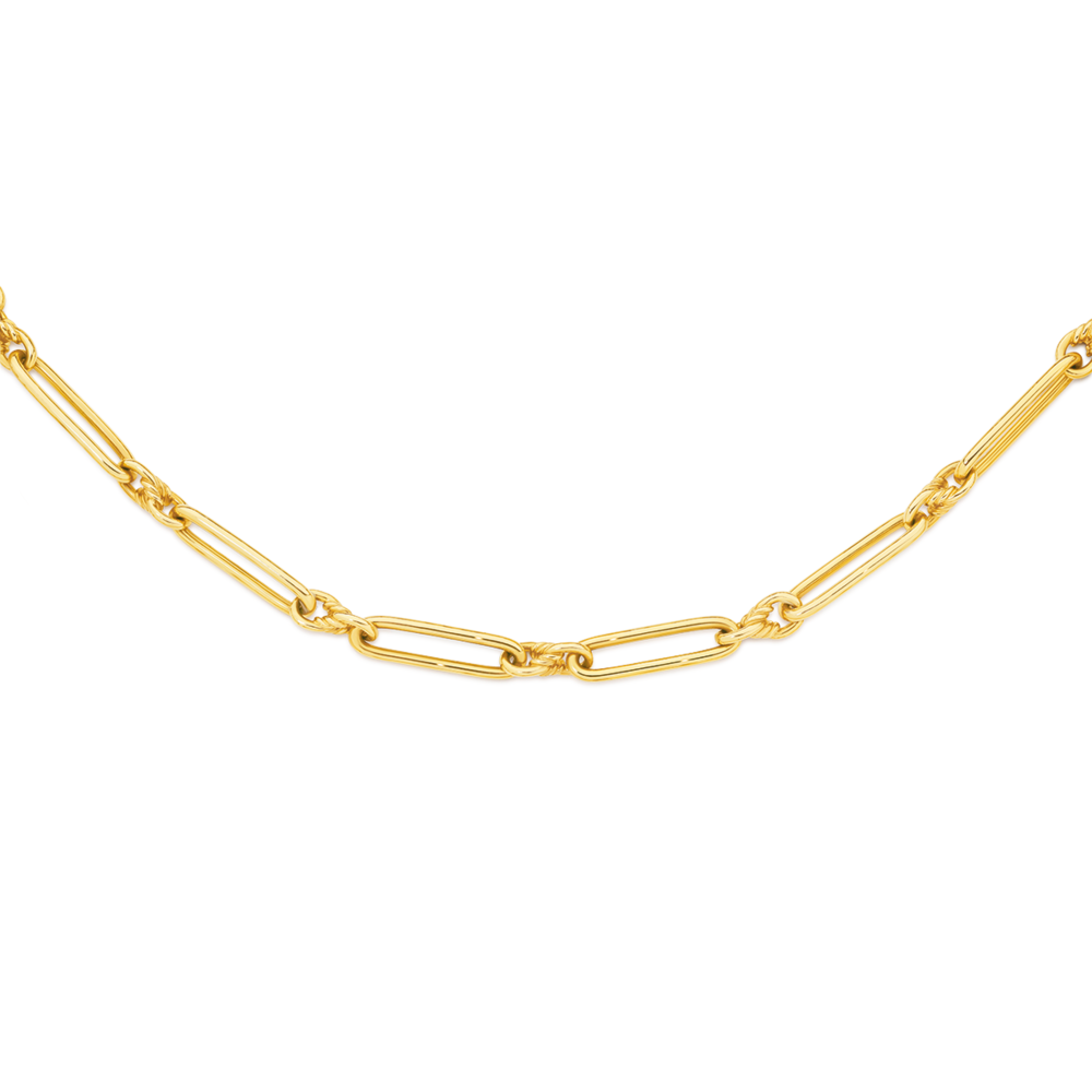 Paperclip Gold Necklace 22″- 6.7mm – David Levy Diamonds and Fine Jewels