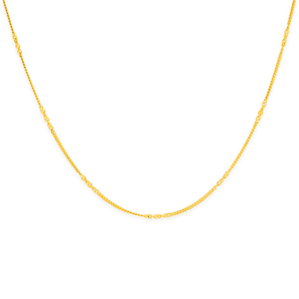 9ct White Gold 0.9mm Singapore Twist Curb Chain Necklace – 16, 18, 20 Inch, Delicate No Stone