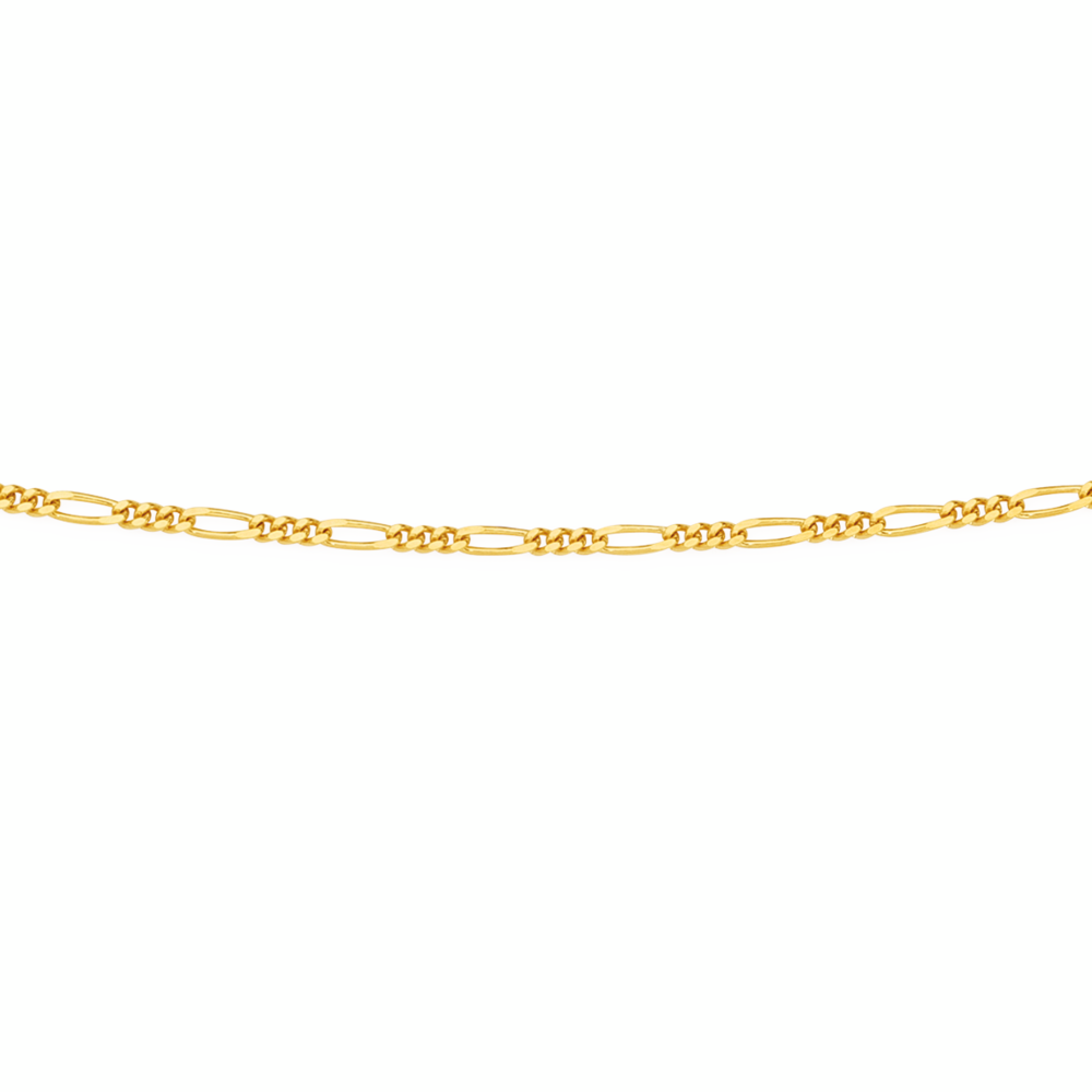 9ct Gold 55cm Fine 3+1 Figaro Chain