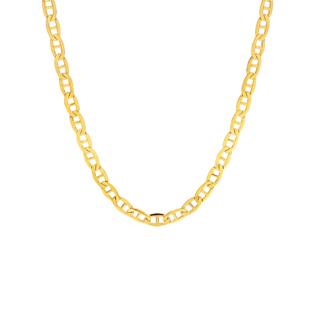 9ct Gold 55cm Solid Diamond Cut Anchor Chain Prouds