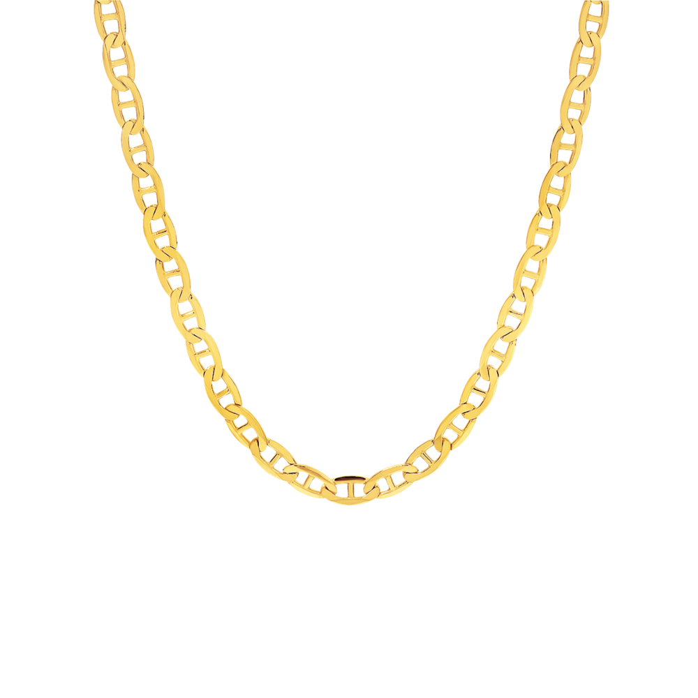 9ct Gold 55cm Solid Diamond-Cut Marine Chain