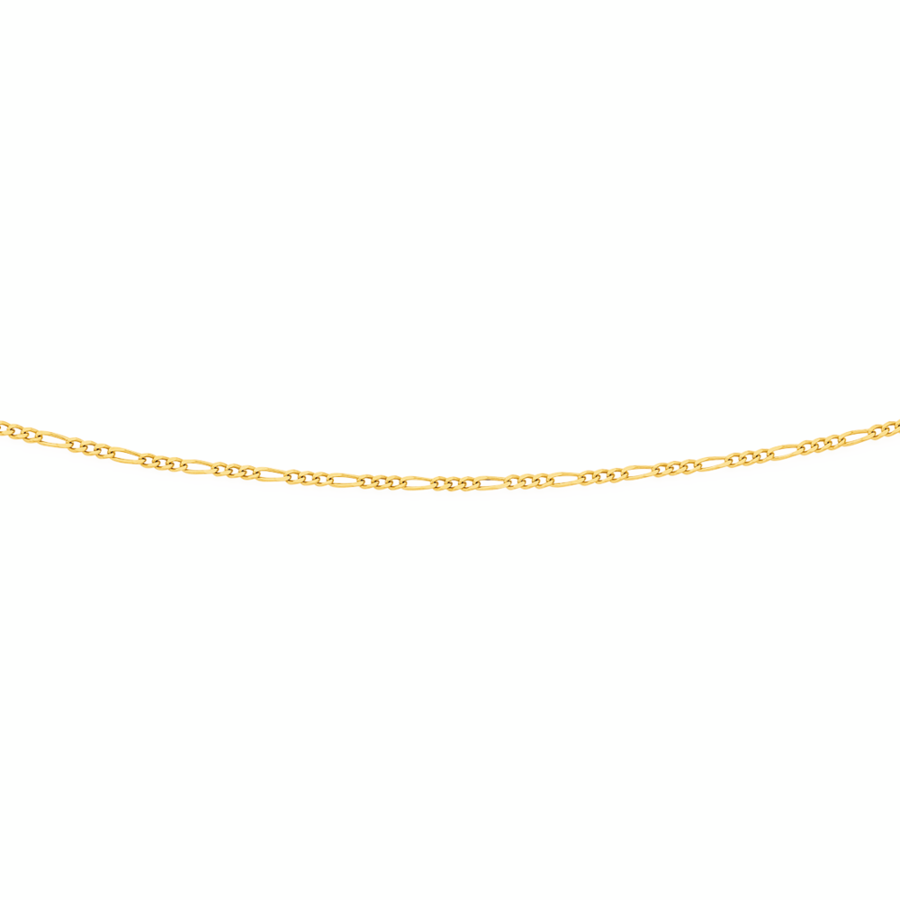9ct Gold 55cm Solid Figaro 3+1 Chain
