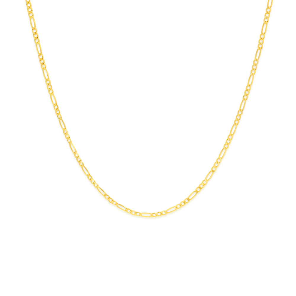 9ct Gold 55cm Solid Figaro 3+1 Chain