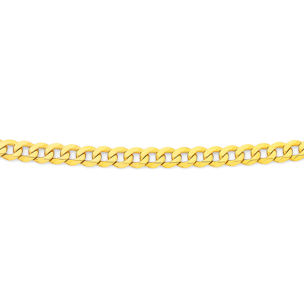 9ct Gold 55cm Solid Flat Bevelled Curb Chain