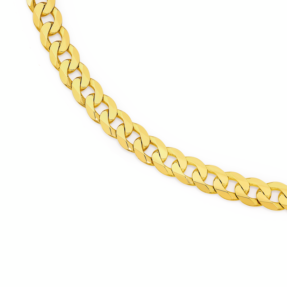 9ct Gold 55cm Solid Flat Curb Chain