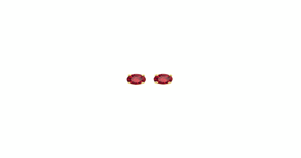 9ct Gold 5mm Created Ruby Stud Earrings in Red | Prouds