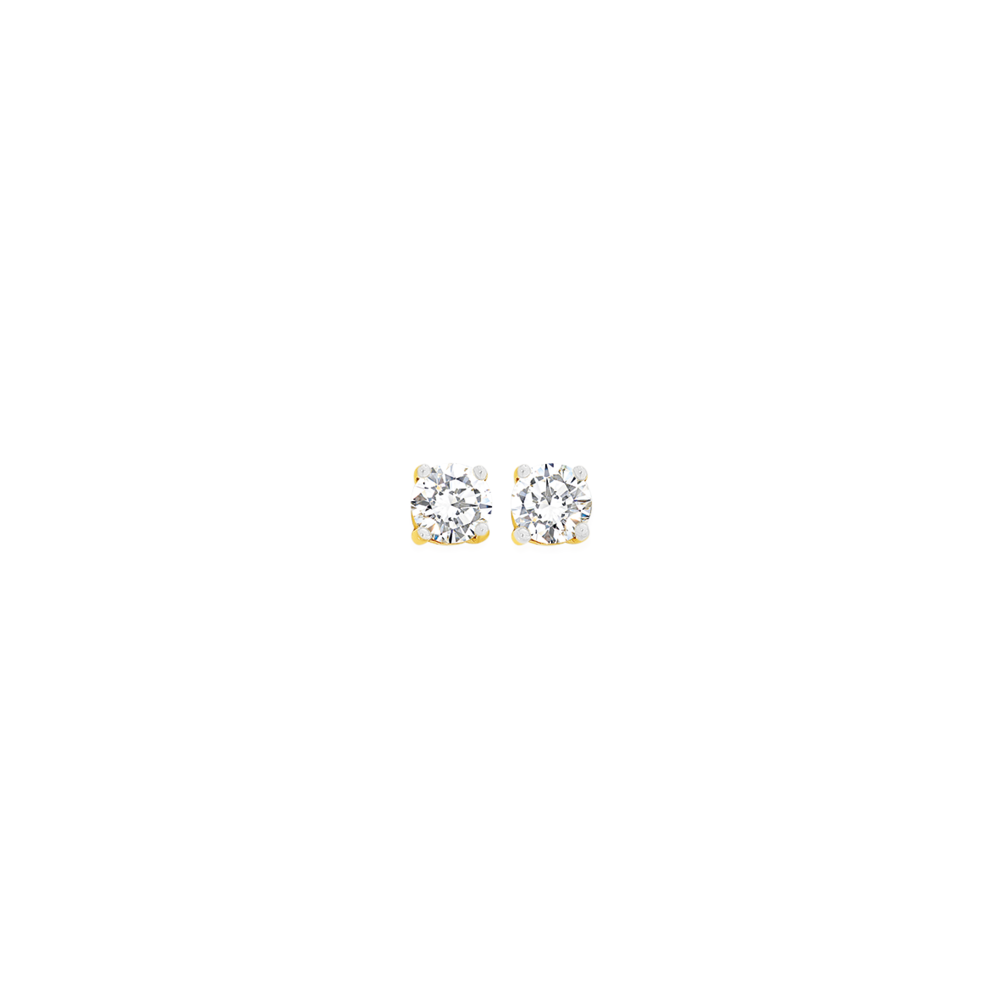 9ct Gold Cubic Zirconia Stud Earrings in White Prouds