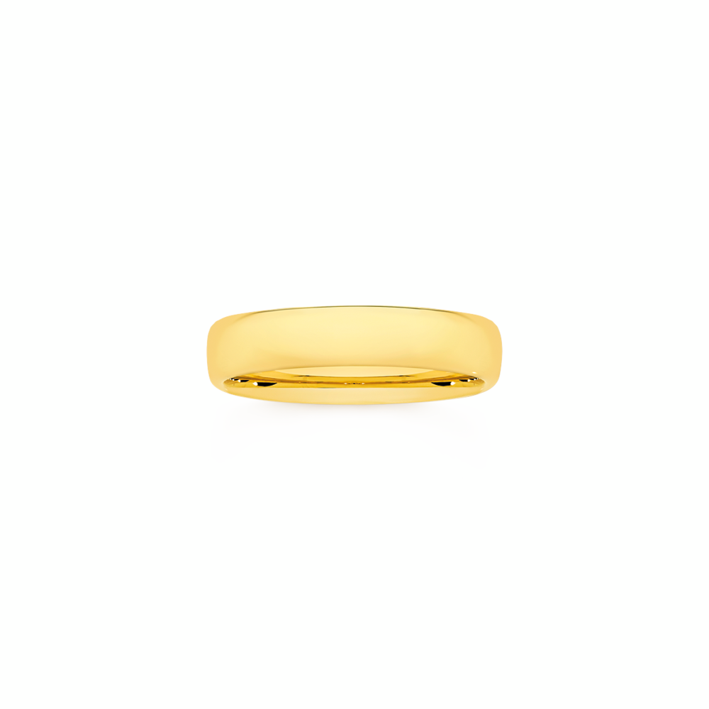 9ct Gold 5mm Eclipsed Wedding Band - Size W