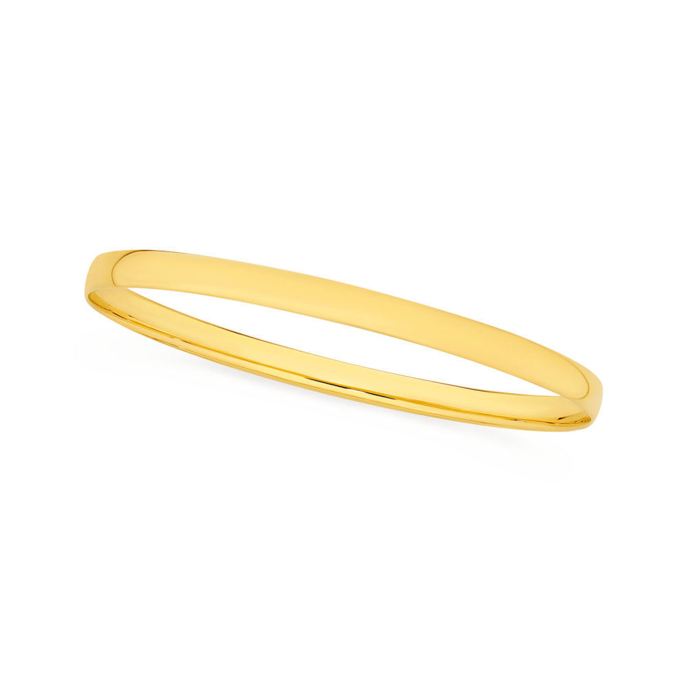 9ct Gold 5x65mm Solid Bangle