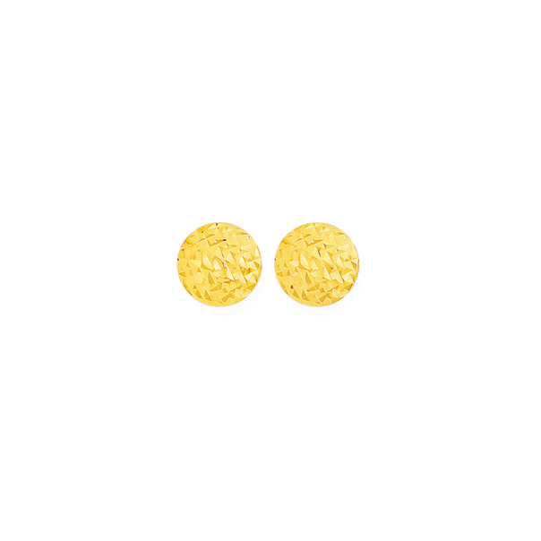 9ct Gold 6mm Button Stud Earrings