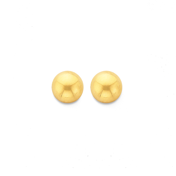 9ct Gold 6mm Dome Stud Earrings