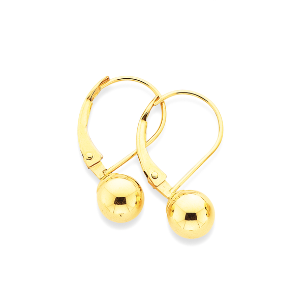 9ct Gold 6mm Euroball Earrings