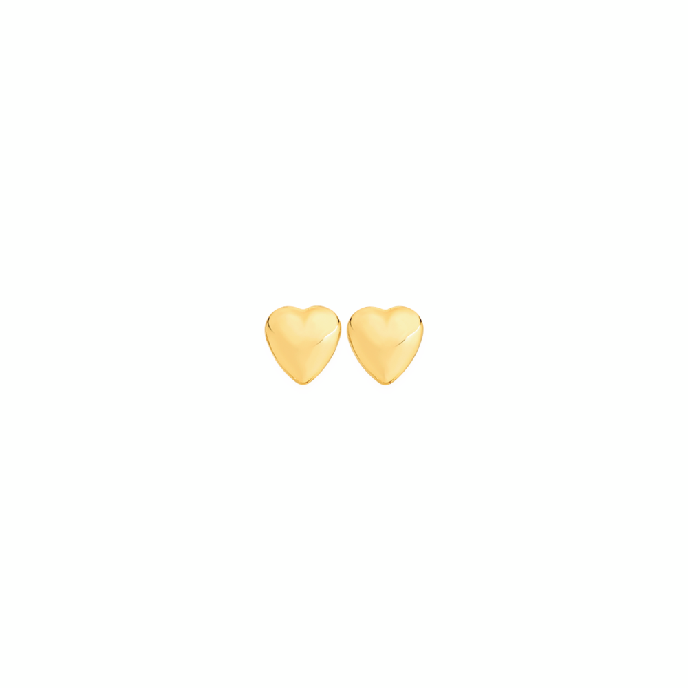 9ct Gold 6mm Heart Stud Earrings