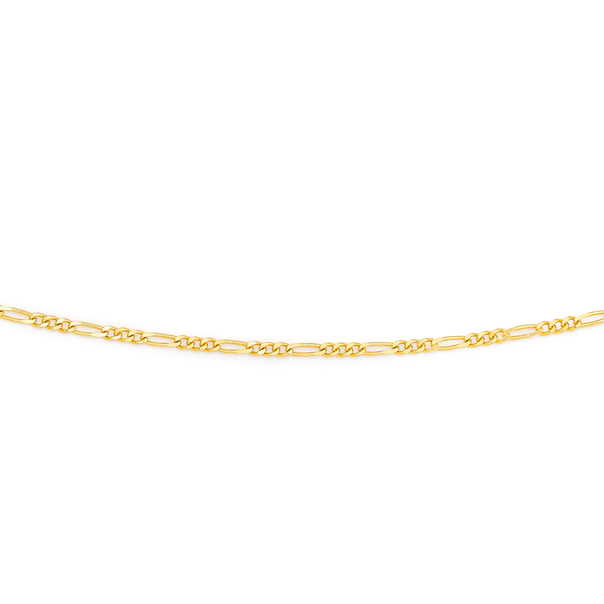 9ct Gold 70cm Solid Figaro 3+1 Chain