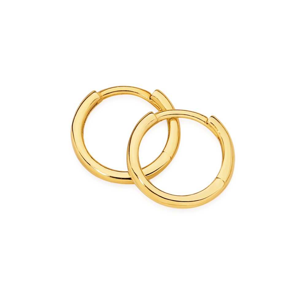 9ct Gold Small Plain Sleepers Prouds
