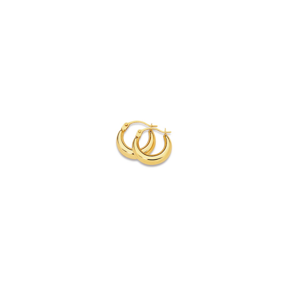 9ct Gold 8mm Polished Creole Earrings