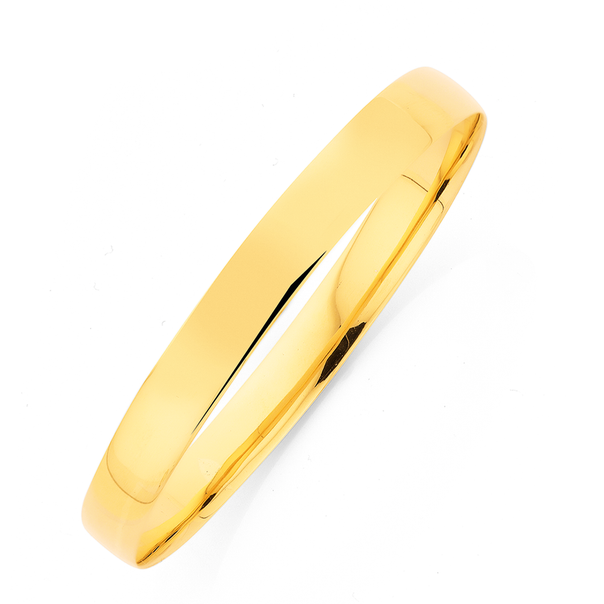 9ct Gold 8x65mm Solid Bangle
