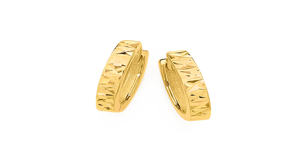 9ct White Gold 0.08ct Diamond Huggie Earrings main image 1