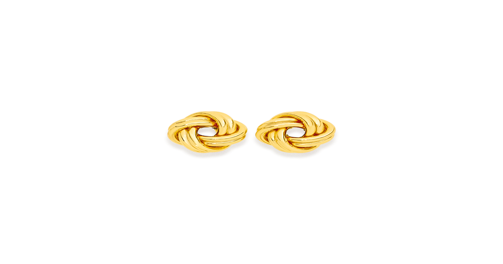 9ct Gold 9mm Knot Stud Earrings Prouds
