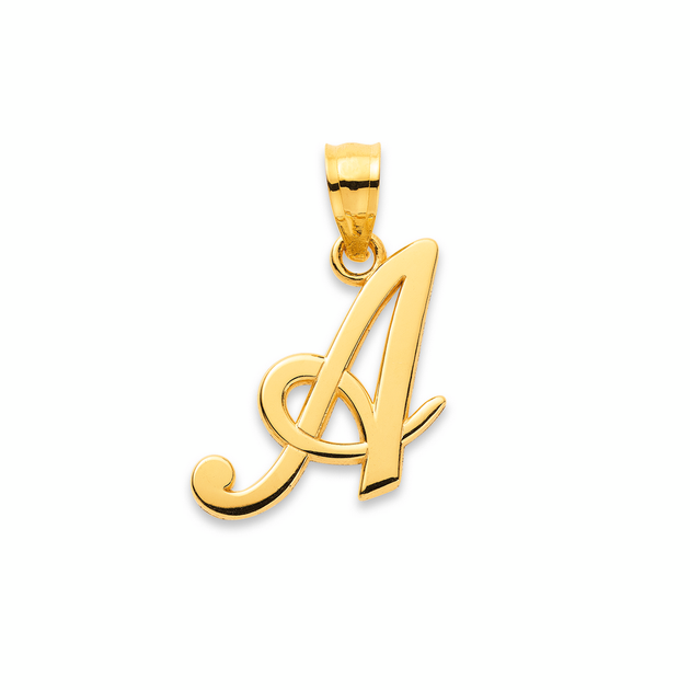 9ct Gold 'a' Initial Script Pendant | Prouds