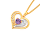 9ct Gold, Amethyst & Diamond Filigree Open Heart Pendant