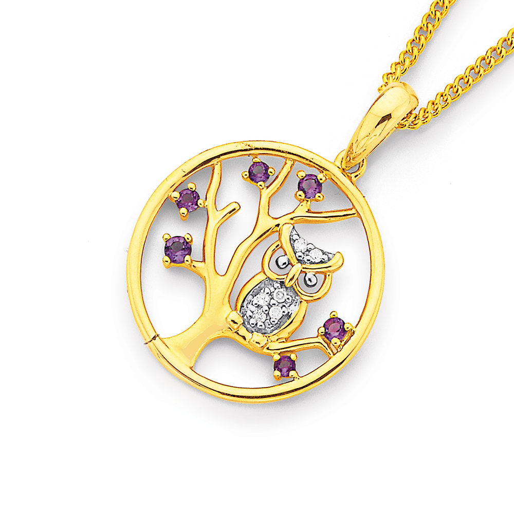 Diamond shop owl pendant