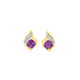 9ct Gold, Amethyst & Diamond Stud Earrings