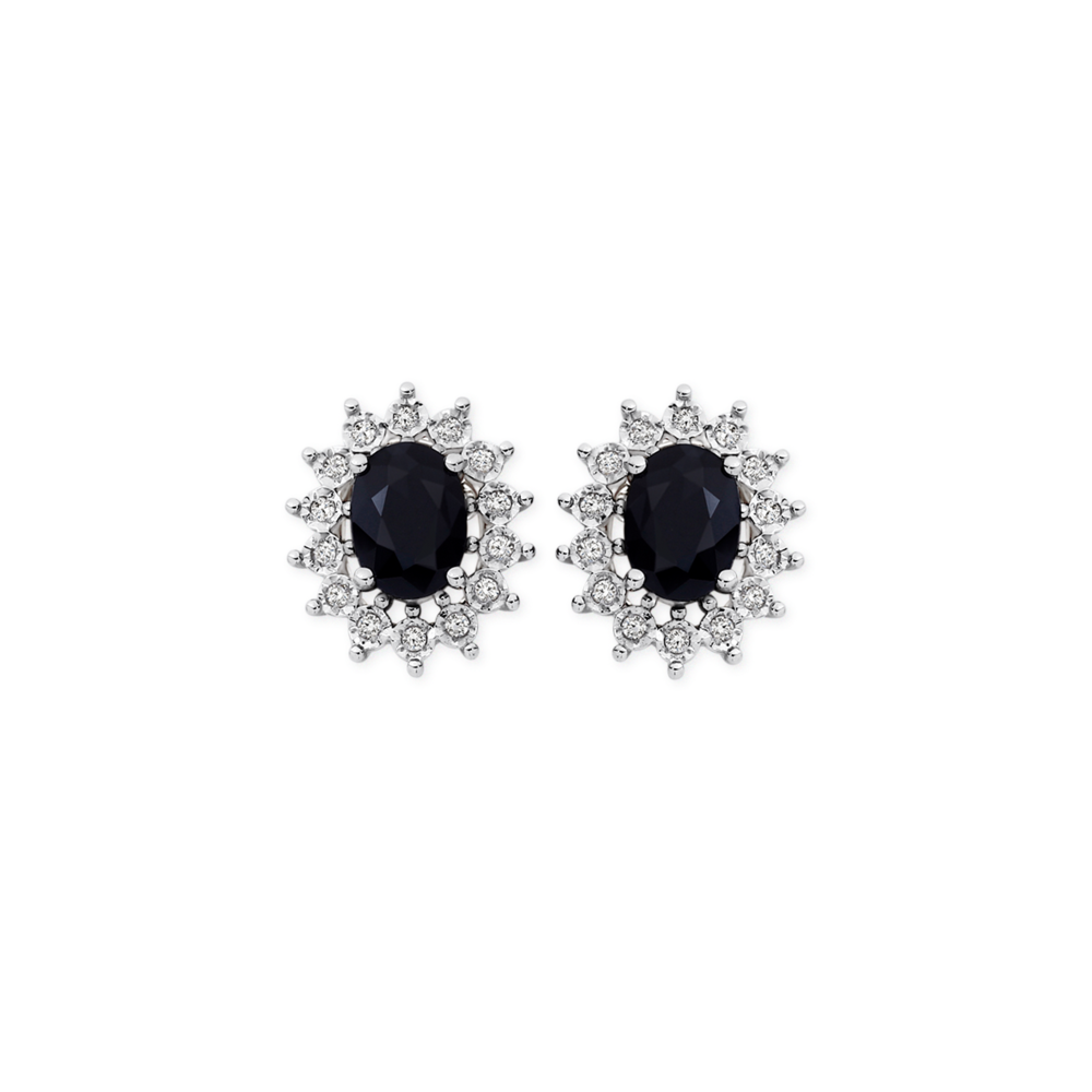 24K Yellow Gold Plated Surgical Stainless Steel Sapphire Stud Earrings –  Parkville Jewelers