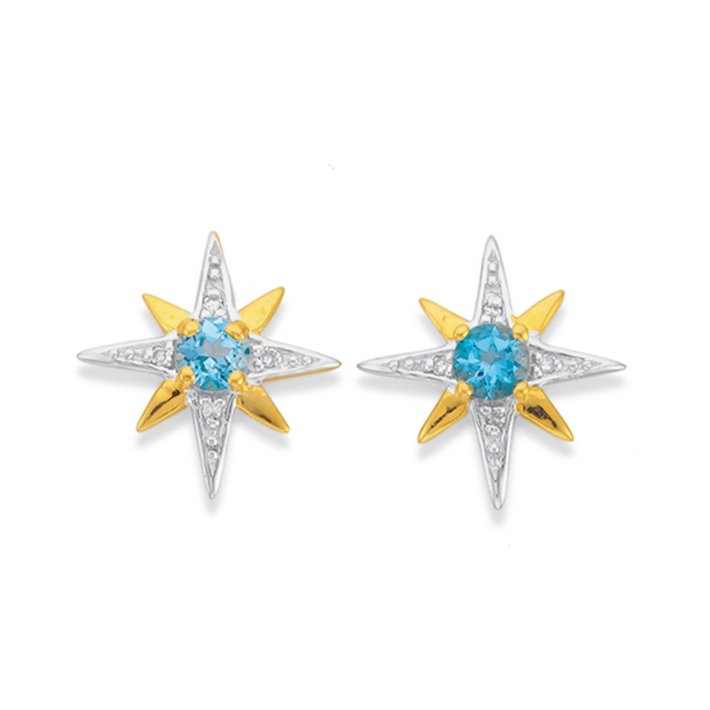 Topaz and clearance diamond earrings