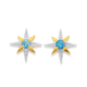 9ct Gold Blue Topaz & Diamond Star Earrings