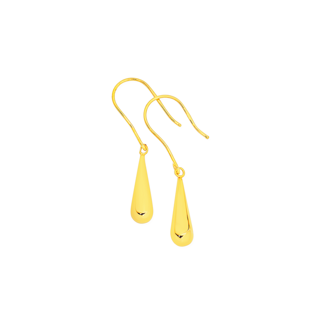 9ct Gold Bomber Drop Earrings | Prouds