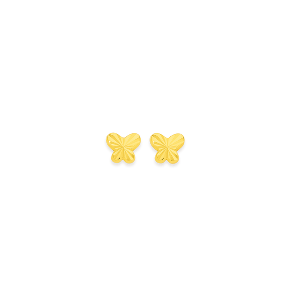9ct Gold Butterfly Stud Earrings