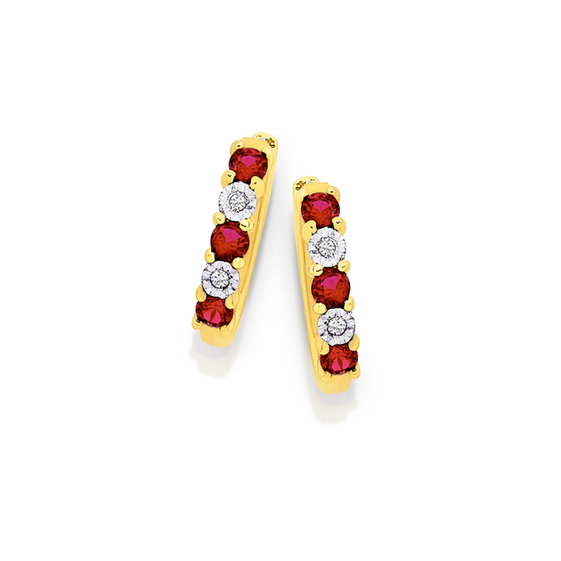 Ruby earrings prouds Clearance