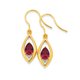 9ct Gold Created Ruby & Diamond Teardrop Earrings