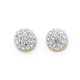 9ct Gold, Crystal Half Round Ball Stud Earrings