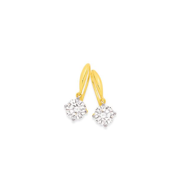 Gold cubic zirconia drop earrings Clearance