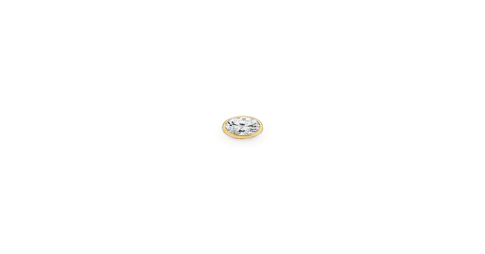 9ct Gold, Cubic Zirconia Gents Round Single Stud Earring in Clear | Prouds