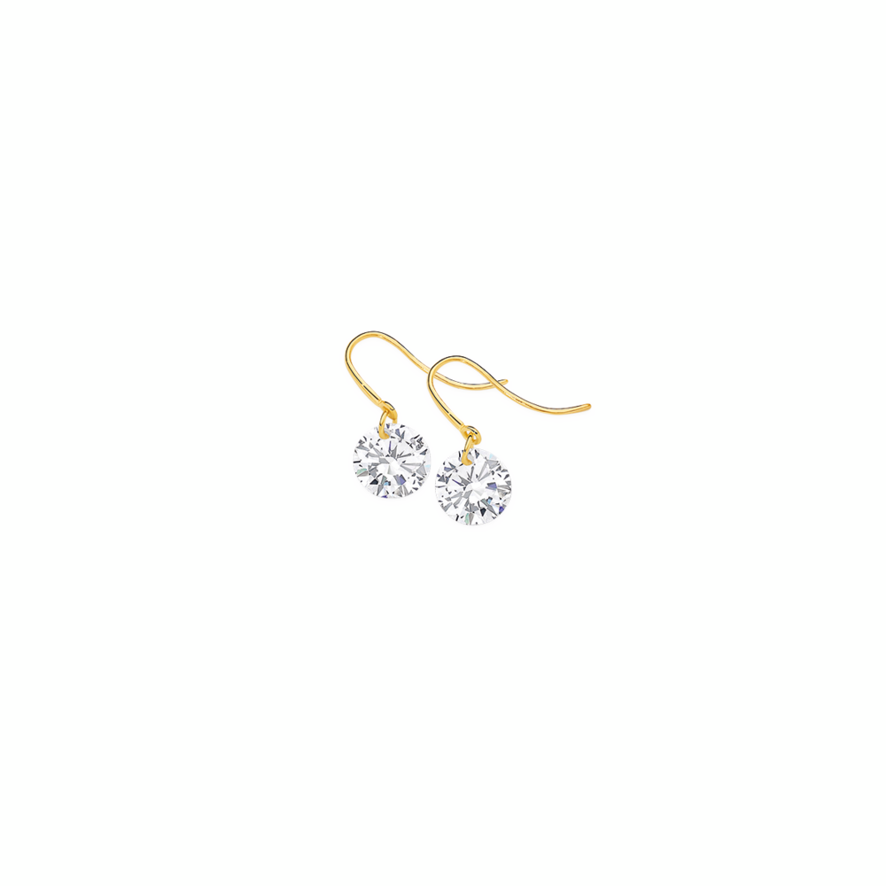 Jewelry | Cubic Zirconia Cz Pierced Earrings 18k White Gold Plated Drop