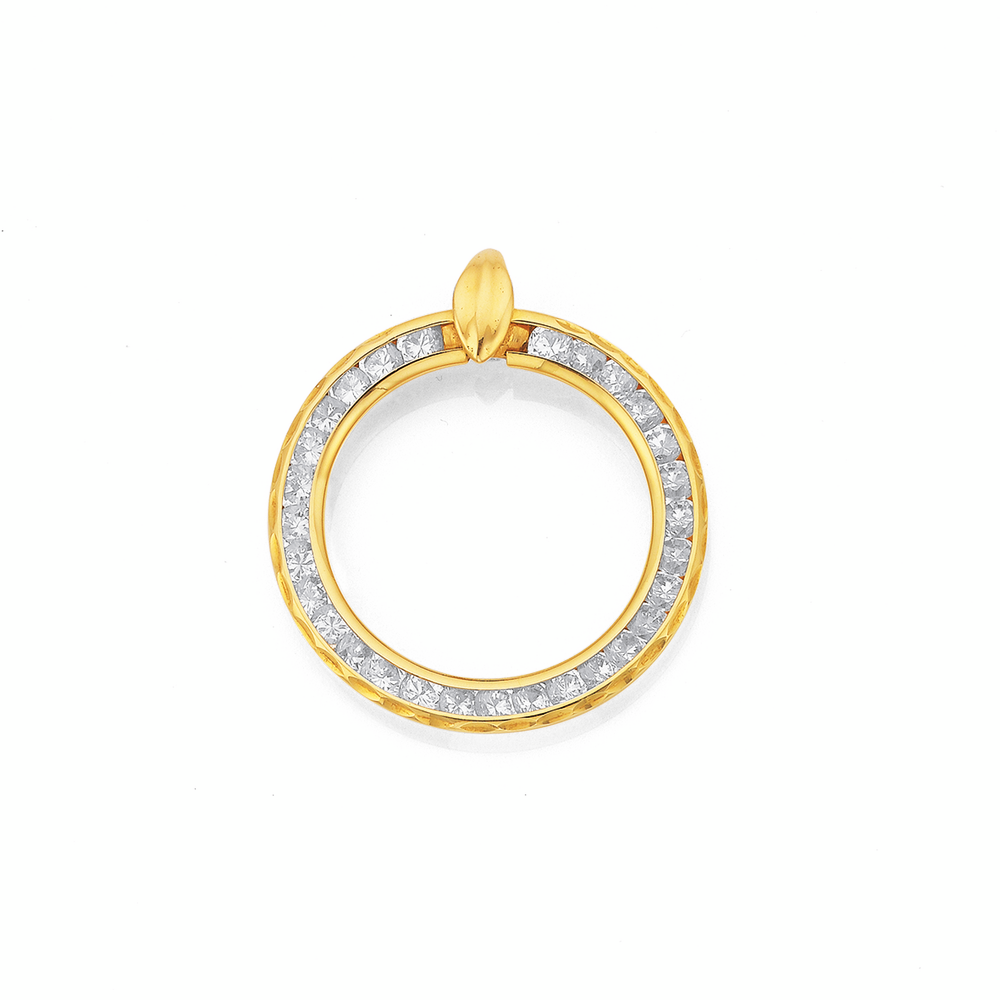 9ct Gold, Cubic Zirconia Pendant 