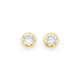 9ct Gold Cubic Zirconia Round Bezel Set Stud Earrings