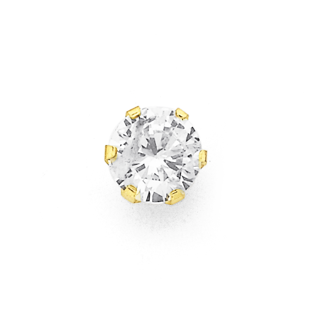 9ct gold cubic cheap zirconia stud earrings