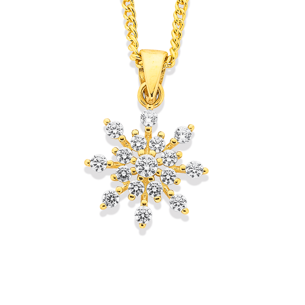 14k gold on sale snowflake pendant